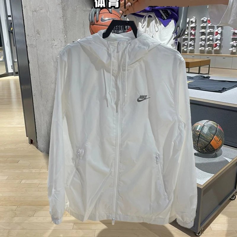 Nike Jackets Winder Woven Thin Loose Windproof Hood Sports Jacket Men and Women FB7805