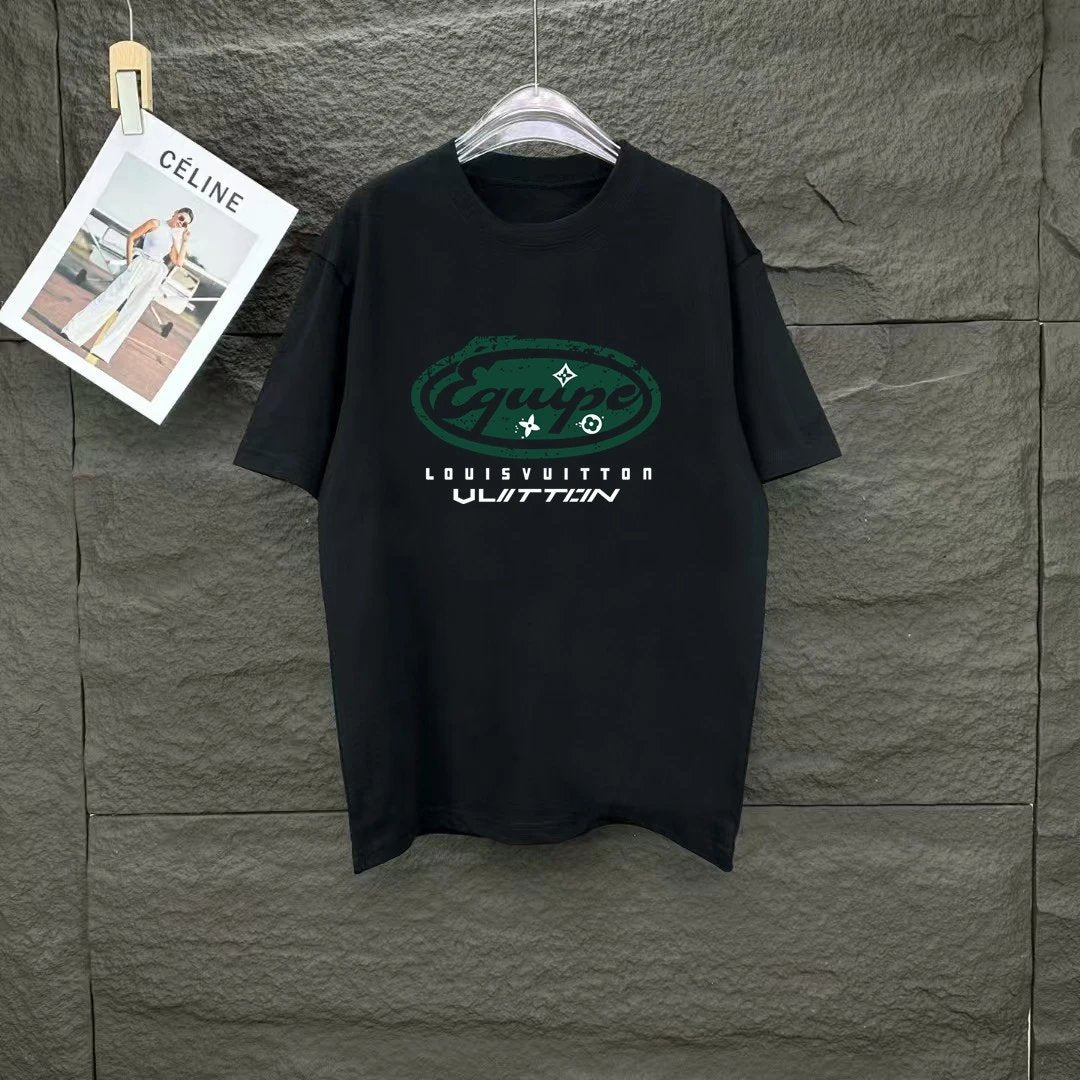 Louis Vuitton LV T-shirt Chest Letter Pattern Print logo round Neck Short Sleeve25ss New Pure Cotton Unisex Style T Casual T-Shirt Base Layer Shirt OS Loose Fit Half Sleeve Top Plus Size