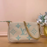 Louis Vuitton LV Women's Bag Top version Mid-Ancient Presbyopic Mahjong Bag Zipper Style Small Shoulder Bag Underarm Bag Coin Purse Hand Bag Handbag Shoulder Bag Messenger Bag Women's Bag Women's Bag M40712M82766M80349M58009New Purple Printing Matcha Gree