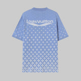 Louis Vuitton LV T-shirt Full Print Jacquard Knit logo round Neck Short Sleeve25ss New Pure Cotton Unisex Style T T-shirt OS Loose Fit Base Shirt Half Sleeve T-Shirt Top Half Sleeve