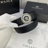 VERSACE Belt Top version Brand New Full Set Belt Fashion Trend Genuine Leather Business Casual Men Women Belt Cowhide Embossed Pant Belt