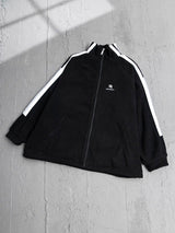 Balenciaga Down Jacket Double Hook Embroidered Striped Patchwork Fleece Jacket Casual Loose Stand Collar Warm Thickened Cotton Coat Unisex os Version24ss New Winter Products