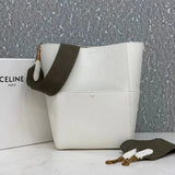 Celine women's bag Top version 【Level Surrogate Shopping】Large Size SeauSangleBucket Large Bucket Bag tote Tote Bag Litchi Grain Cowhide Commuter Bag Celine Women's Bag Mummy Bag sangle Bucket Bag Large