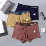 Dior Underwear New Breathable Traceless Antibacterial Solid Color3Strip Pack Boxer Briefs