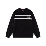 Gucci Sweater logo Jacquard Knit Long Sleeve Crew Neck Sweater Thickened Lazy Style OS Loose Fit Jacket Unisex Top Versatile Casual Wearable Inside and Outside