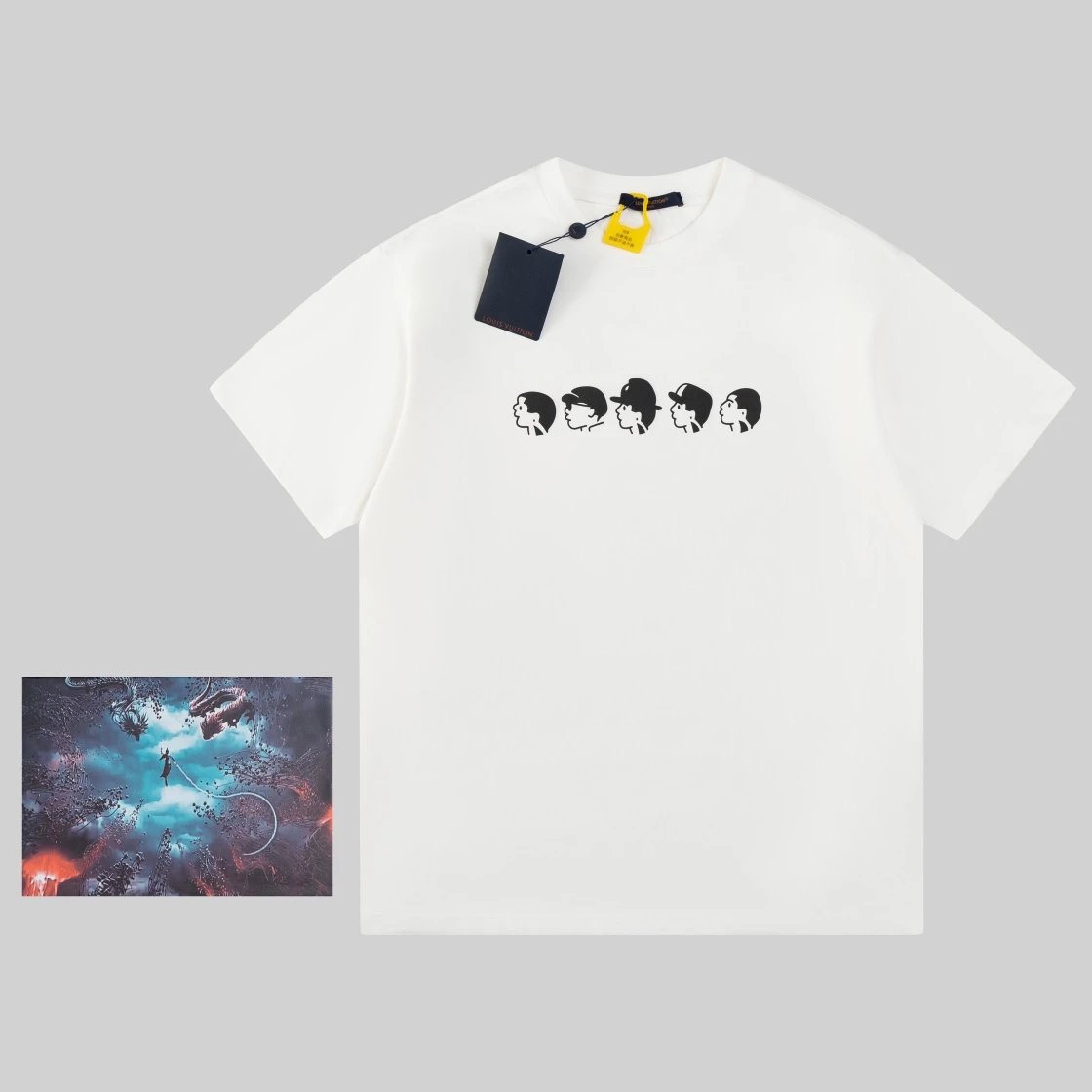 Louis Vuitton LV T-shirt Chest Small Head Print logo round Neck Short Sleeve25ss New Pure Cotton Unisex Style T Casual T-Shirt Base Layer Shirt OS Loose Fit Half Sleeve Top Plus Size