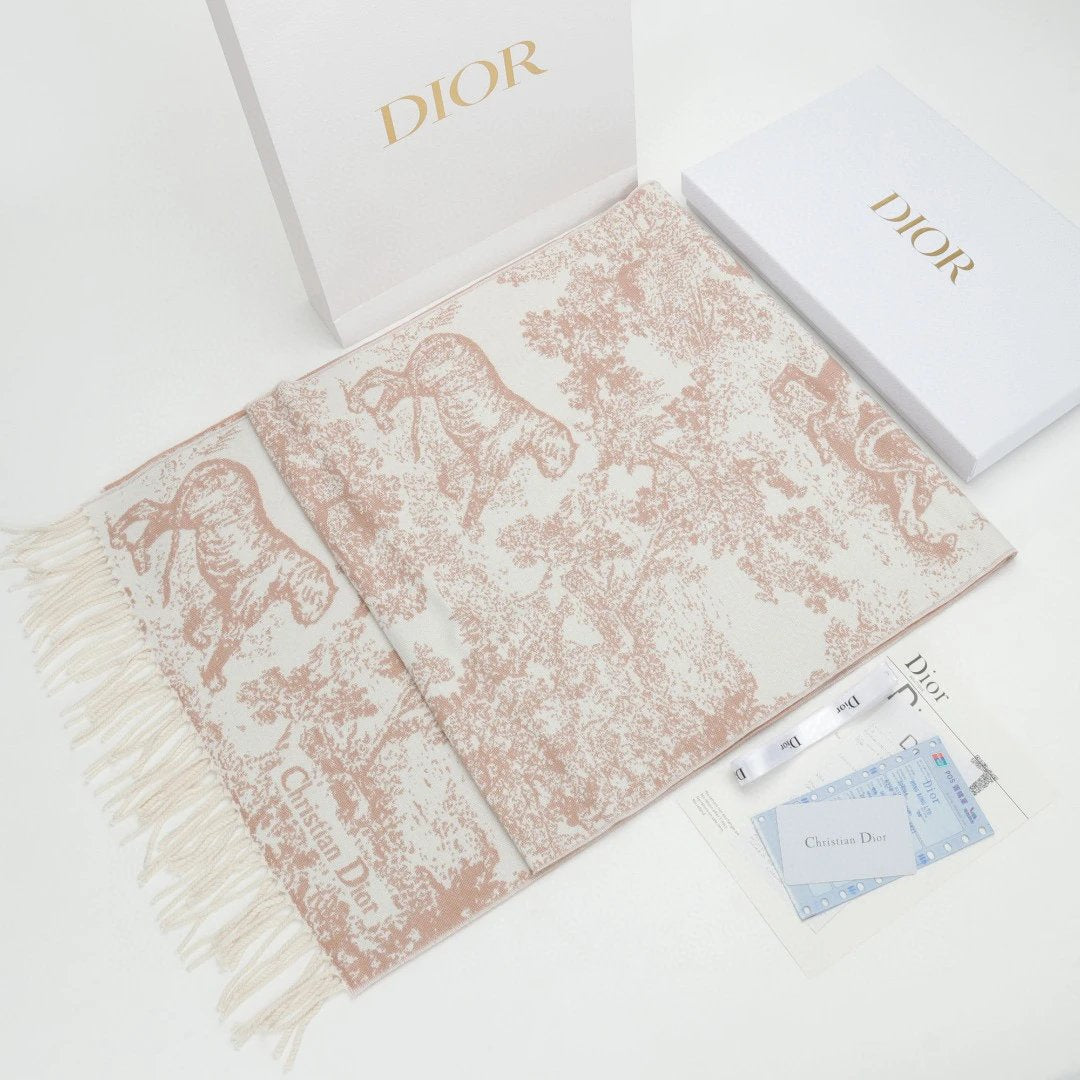 Dior Scarf Zhuyi Zoo Tassel Long Scarf Men and Women Same Style