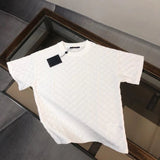 Louis Vuitton LV T-shirt Fully covered3D Textured Jacquard Fleece logo round Neck Short Sleeve25ss New Pure Cotton Unisex Style T T-shirt OS Loose Fit Base Shirt Half Sleeve T-Shirt Top Half Sleeve
