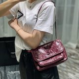 YSL Women's Bag Top version 【Premium Version】Classic hot selling product nikibaby_New Version Latest Color Matching niki Bag Fluorescent Green Barbie Pink Hobo Bag Shoulder Bag Messenger Bag New Niki Women's Bag New Version D Buckle Adjustment niki Medium