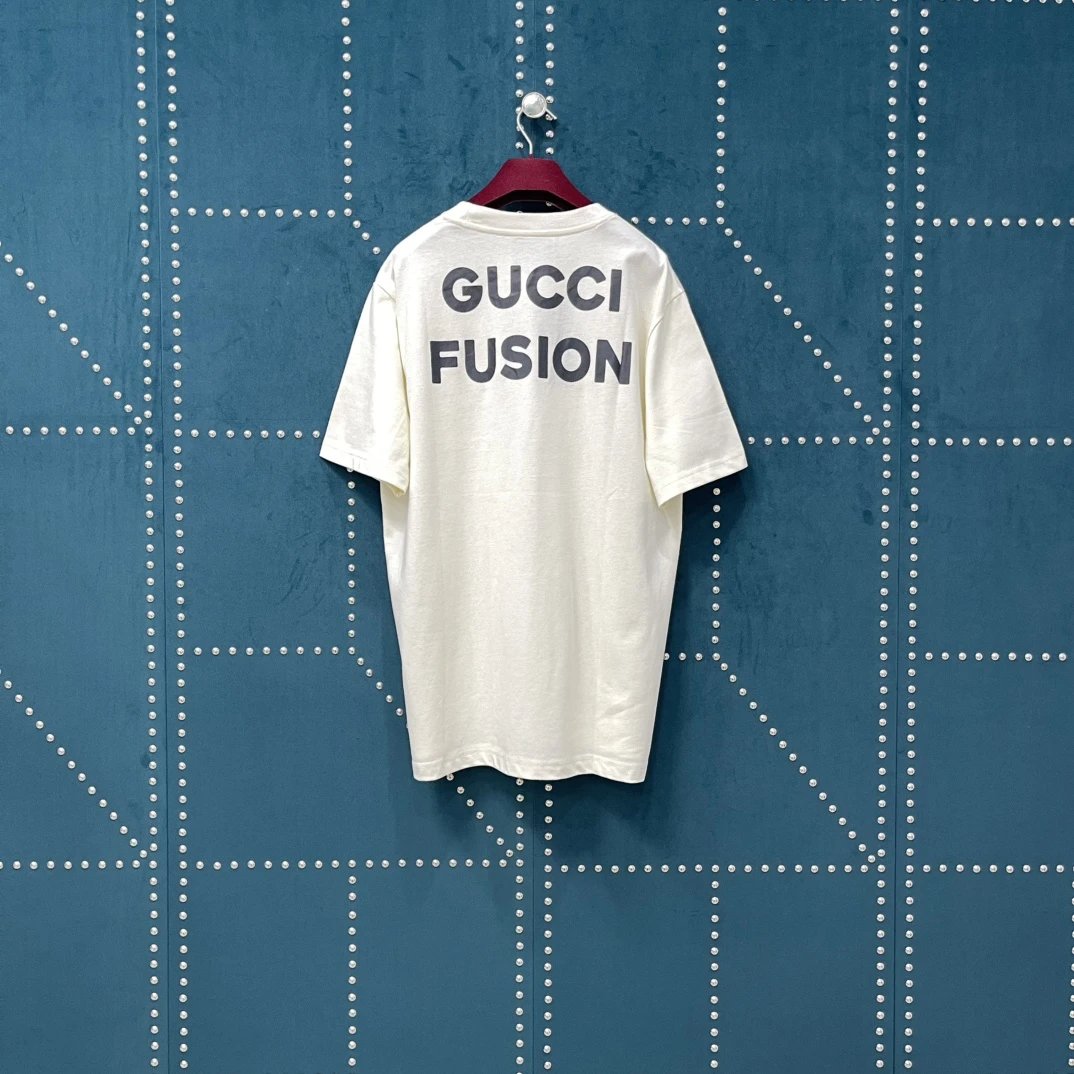 Gucci T-shirt Chest Small Yellow Dog Print logo round Neck Short Sleeve25ss New Pure Cotton Unisex Style T T-shirt OS Loose Fit Base Shirt Top Half Sleeve T-Shirt