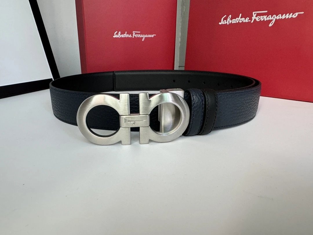 Ferragamo Belt Top version 【Counter Genuine Customization】Belt Men NFC Anti-Counterfeiting Surrogate Shopping Light Luxury Men's Leather Belt Vachette Clasp Business Casual Genuine Leather Replacement Belt Belt