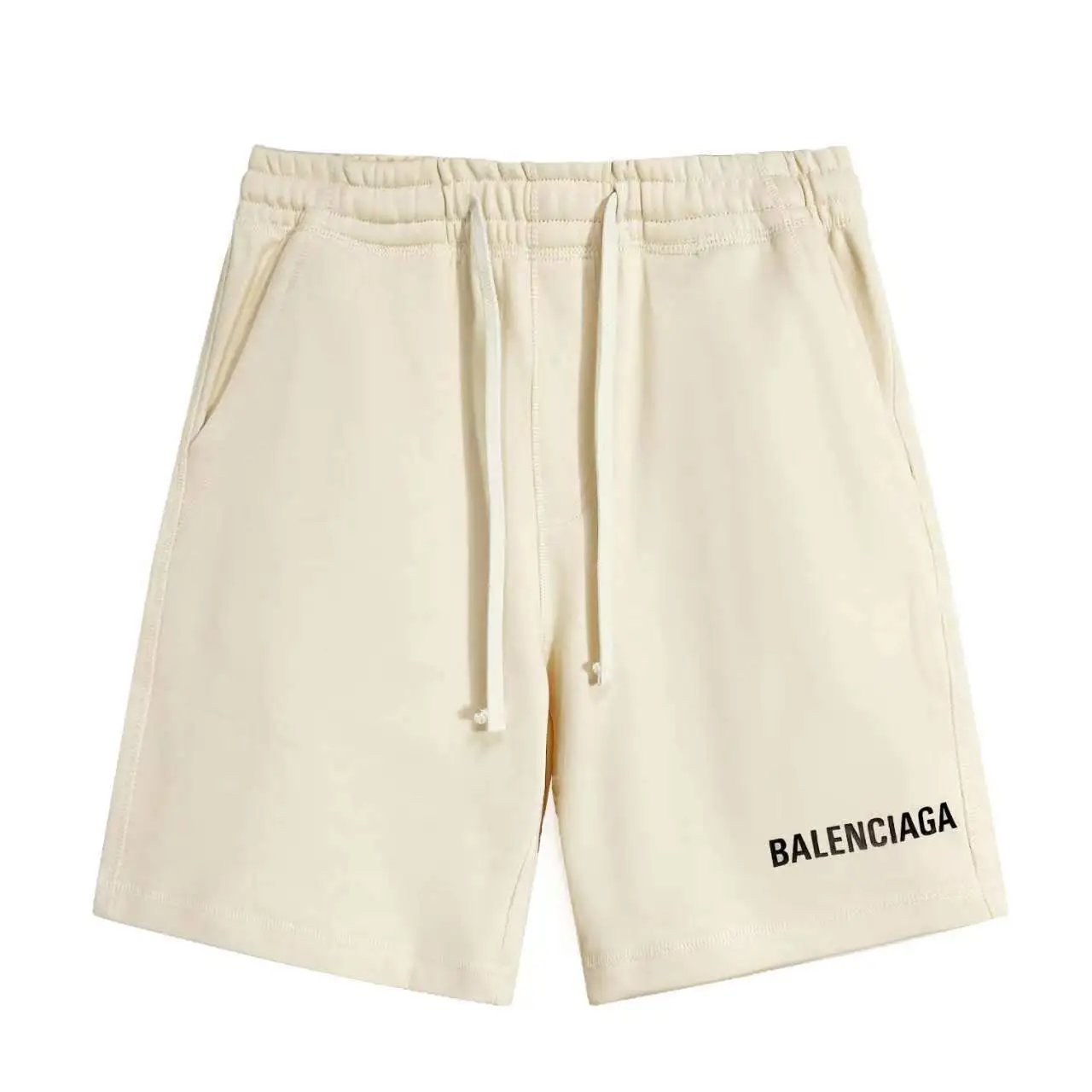 Balenciaga Shorts Front Body Letter Print logo Five-point Shorts25ss New Drawstring Casual Summer Pants5Two-in-One Casual Sweatpants for Men and Women, Pure Cotton Joggers