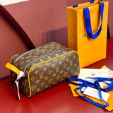 Louis Vuitton LV Wallets/Clutches Top version 【Top with High Version】【LockerDoppKit Toilet Bag】M83112Flower(Silk Screen)Black Color Wash Bag DOPP Toilet Bag/Cosmetic Bag Men's and Women's Bags Handbag Presbyopic M83112Black Flower Wash Bag Large M12641