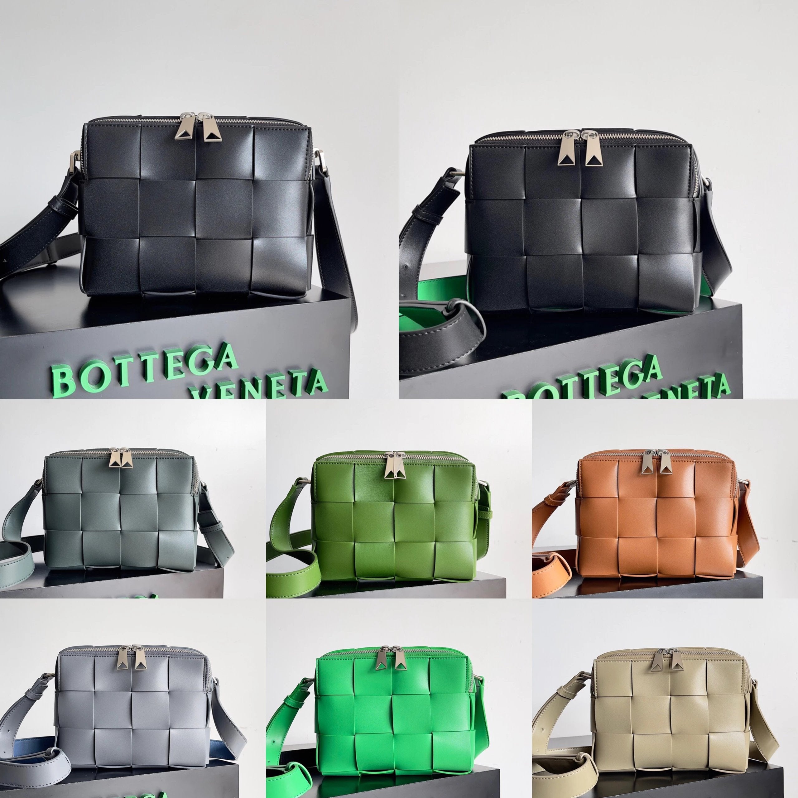 Bottega Veneta Men's Bag Top version Original Order23New Men's CASSETTE Camera Bag Shoulder Bag Messenger Bag Pillow Bag New Big Woven Bag Men's and Women's Bags Box Bag Men2023SSPreSpring New Camera