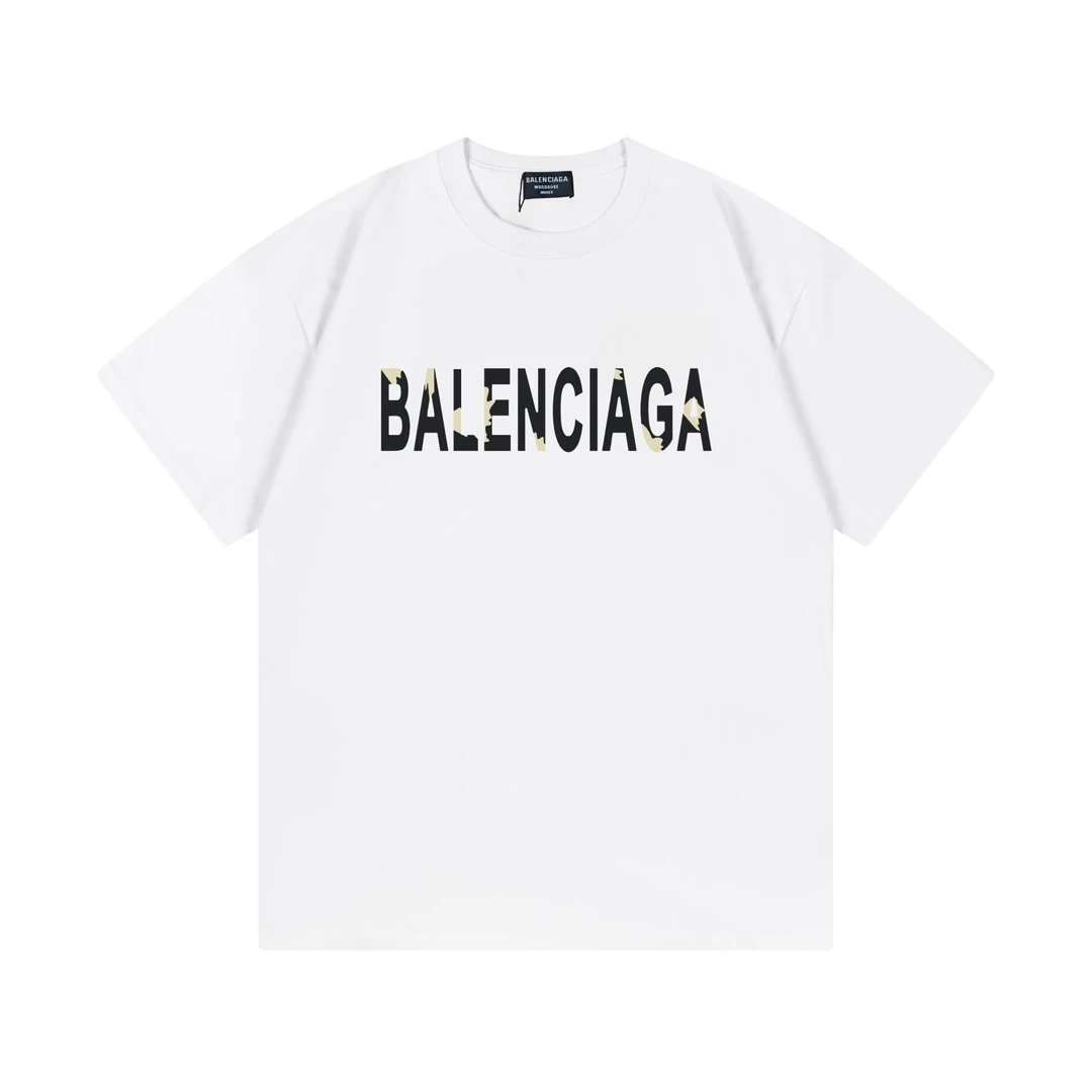 Balenciaga T-shirt 25ss New Pure Cotton Unisex Style T T-shirt OS Loose Fit Base Shirt Top Half Sleeve T-Shirt