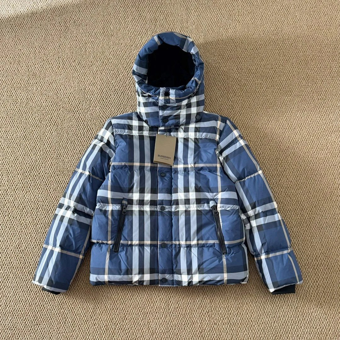 Burberry Down jacket SS23Solid Color Plaid Detachable Hood Classic Down Jacket Unisex
