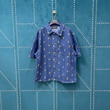 Louis Vuitton LV Shirt Fully Embroidered Gold Small logo Shijia Turn-down Collar Short Sleeve Shirt Versatile Business Unisex Casual Slim Fit Jacket