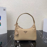 PRADA Bag Top version Original Order2020Re-Edition Autumn and Winter New Nylon Shoulder Girdle Hobo Nylon Shoulder Bag Underarm Bag Handbag Women's Bag2000