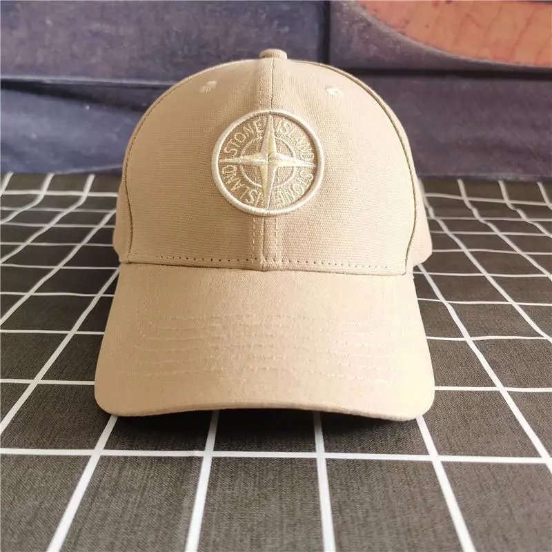 Stone Island Hat Fashion Brand Adjustable Baseball Cap Sun Protection Hat Korean Outdoor Leisure Hip Hop Hat Bendy Brim Cap Cross Embroidered Sun Hat