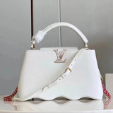Louis Vuitton LV Women's Bag Top version 【Highest Version】Unique Correct Version❗️Lady Bag～Capucines Wave Style Women's Bag Shoulder Messenger Bag Double-Shoulder Strap Chain Bag Hot Pressing Forming like a Shell Smart New Women's Bag M22122