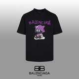 Balenciaga T-shirt Cartoon Letter Pattern Print on Chest logo round Neck Short Sleeve25ss New pure cotton T Unisex T-Shirt OS Loose Fit Base Shirt Top Half Sleeve T-Shirt