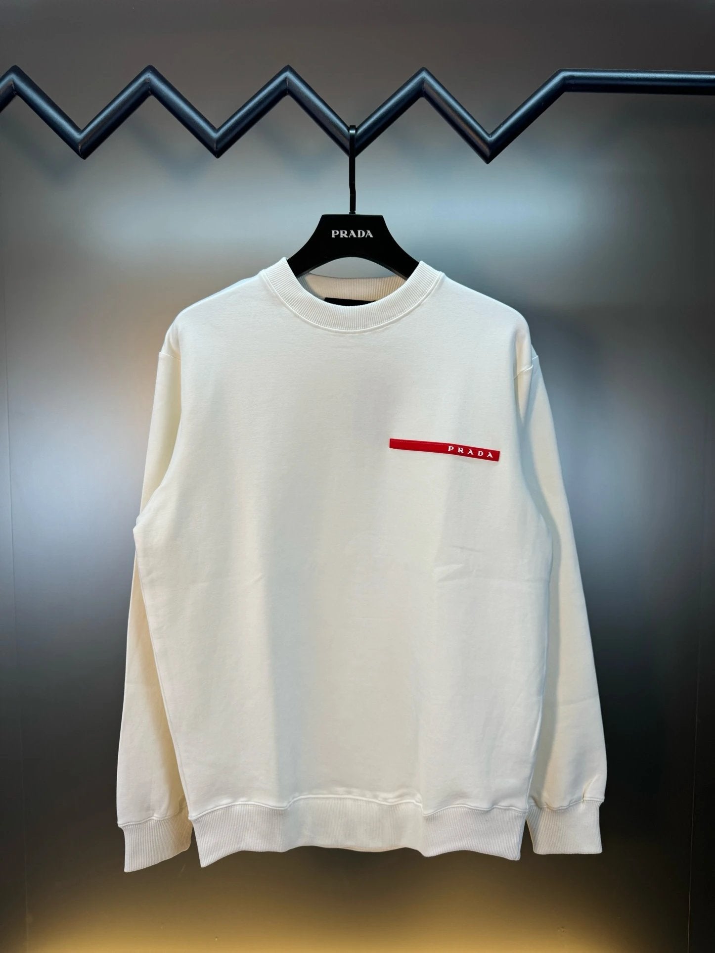 PRADA Hoodie Round Neck Sweatshirt Long Sleeve Base Shirt Jacket Top Fashion Unisex Sports Casual Loose Fit Versatile Autumn Winter New Arrival2024New Recycled Technology Fabric