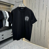 Chrome Hearts T-shirt Special Dot Printing and Three-Dimensional Creasing Process logo round Neck Short Sleeve25ss New pure cotton T Unisex T-Shirt OS Drop Shoulder Loose Fit Base Shirt Top T-Shirt Short Sleeve