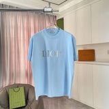 Dior T-shirt Chest Letter Print logo round Neck Short Sleeve25ss New pure cotton T Unisex T-Shirt OS Loose Fit Base Shirt Top Half Sleeve T-Shirt