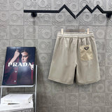 PRADA Shorts Back Pocket Triangle Logo logo Five-point Shorts25ss New Drawstring Casual5Two-Piece Casual Sweatpants Summer Pants Unisex Pure Cotton Sweatpants