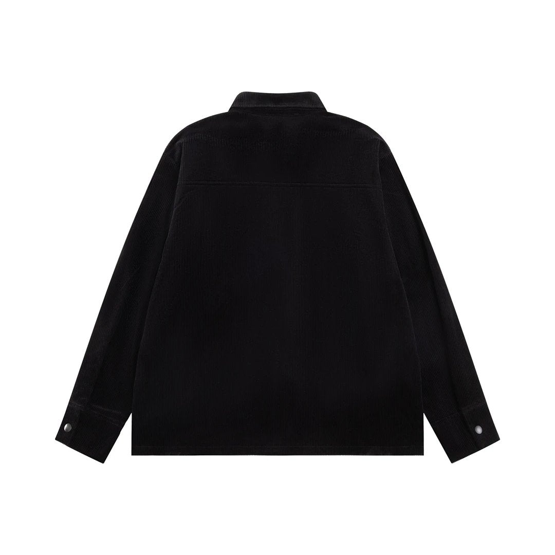 PRADA Jackets Triangle mark logo Corduroy Shirt Jacket Casual Loose Turn-down Collar Cardigan Unisex24ss Autumn and Winter New Products