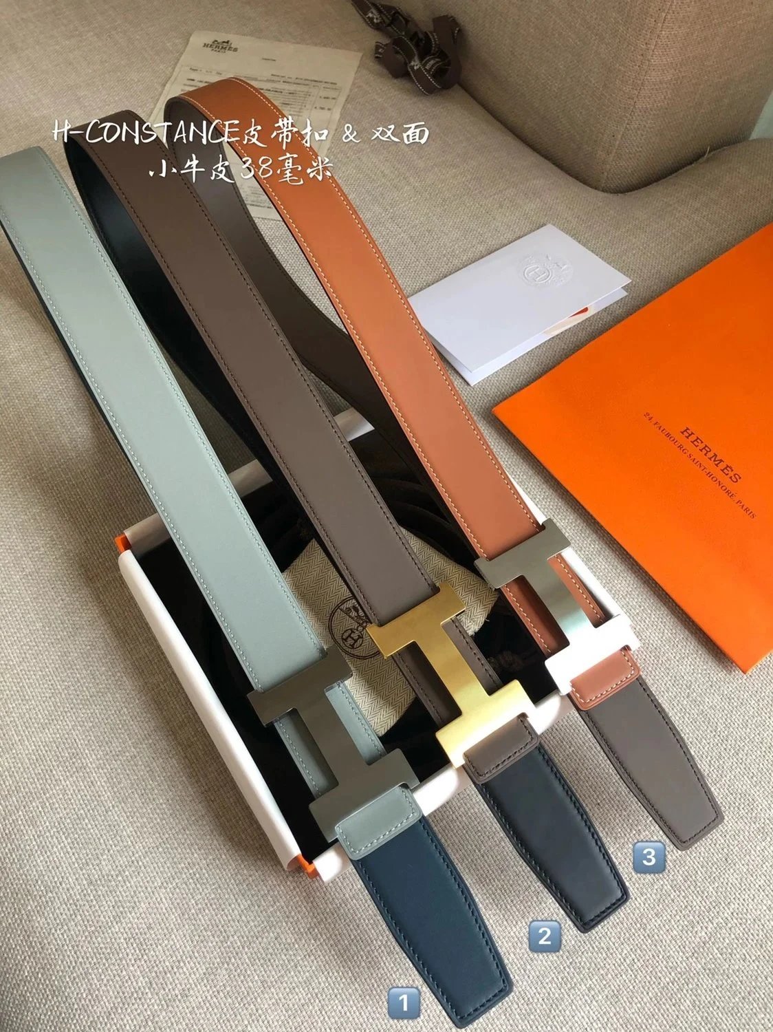 Hermes Belt Top version Men's Women's Belt Genuine Leather Double-Sided Belt Italy Imported First Layer Cowhide Leather Pure Original Leather Pure Steel Buckle h Home Pant Belt