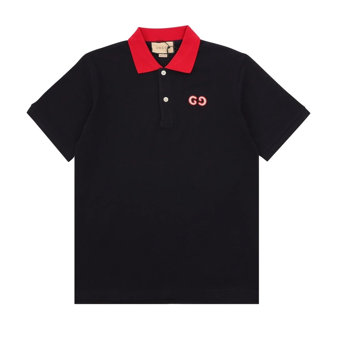Gucci T-shirt Double-breasted G Letters logo Embroidery POLO Shirt Lapel Short Sleeve25ss New Unisex Summer Loose Short Sleeve T Business Commuter Short Sleeve Shirt Plus Size T-Shirt
