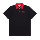 Gucci T-shirt Double-breasted G Letters logo Embroidery POLO Shirt Lapel Short Sleeve25ss New Unisex Summer Loose Short Sleeve T Business Commuter Short Sleeve Shirt Plus Size T-Shirt