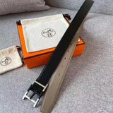 Hermes Belt Top version Men's and Women's Belt3.2cm Import togo Leather Can Be Used on Both Sides of the Belt Stainless Steel Hardware Men's Belt Pin Buckle H Belt Loop Business