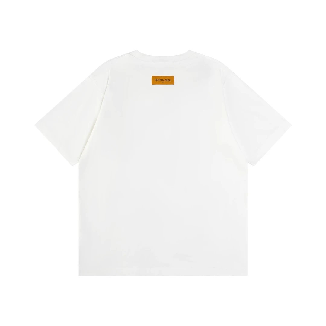 Louis Vuitton LV T-shirt Front Chest Three Flower Pattern Print logo round Neck Short Sleeve25ss New pure cotton T Unisex T-Shirt OS Loose Fit Base Shirt Top Half Sleeve T-Shirt
