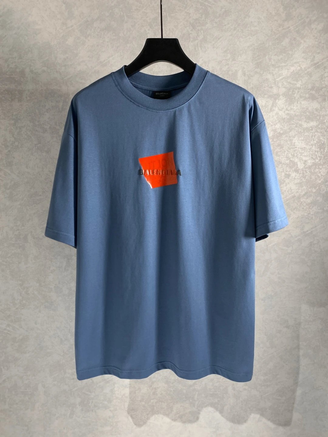 Balenciaga T-shirt Chest Patch Letter Print logo round Neck Short Sleeve25ss New pure cotton T Unisex T-Shirt OS Loose Fit Base Shirt Top Half Sleeve T-Shirt