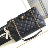 Chanel Women's Bag Top version 【Super Original Leather】24A Bowling Bag Mother and Child Bag Shopping Bag Tote Bag MAXI Shopping Bag Commuter Bag New Women's Bag Original Caviar Cowhide Lambskin Original Imported zp Leather High Quality Women's Bag