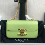 Celine women's bag Top version 【Original Leather】2022Spring and Summer New Triomphe Short Chain Small Size Arc De Triomphe Underarm Bag Cowhide Genuine Leather Bag Handbag Square Bag Women's Bag Underarm Bag Clutch Mini Chain Bag197993