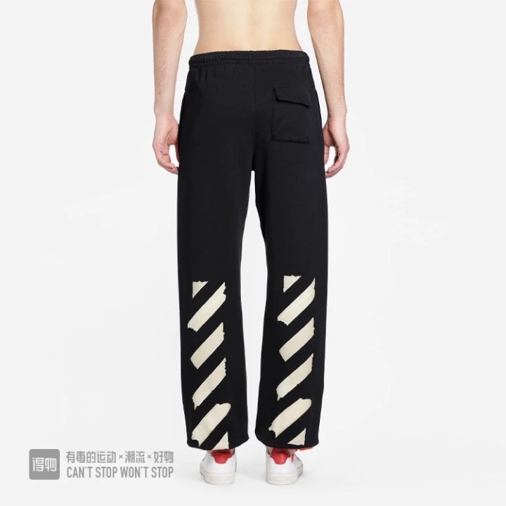 OFF-White Sweatpants Top Experienced Fashion Brand Sports Tape Casual Pants Basic Printed Diagonal Striped Sweatpants Men and Women Couple Trousers