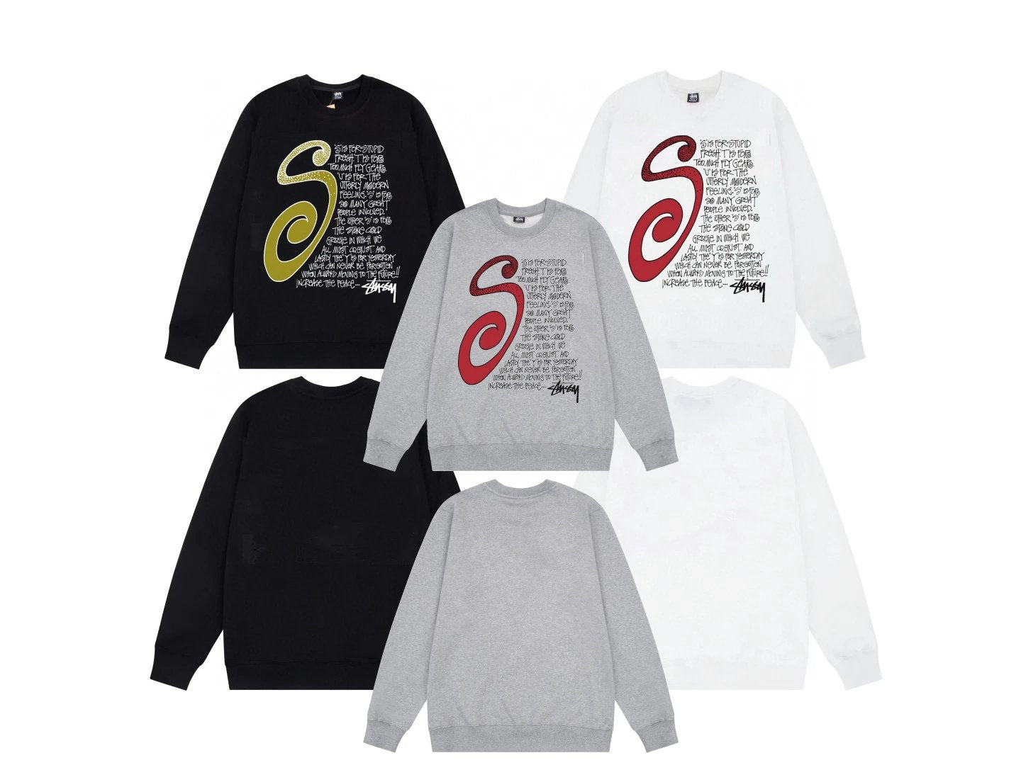 Stussy Hoodie Top Version Classic Dice Series round Neck Sweater Baby Boy and Girl Summer New