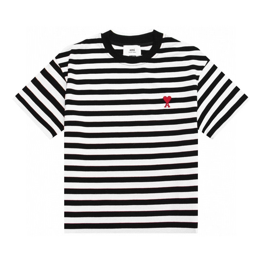 Ami T-shirt Top Version Unisex Striped Short Sleeve T T-shirt