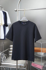 Louis Vuitton LV T-shirt Jacquard Shear Logo Crew Neck Short Sleeve Pure Cotton Unisex T T-shirt OS Loose Fit Base Shirt Summer Casual Simple T-Shirt
