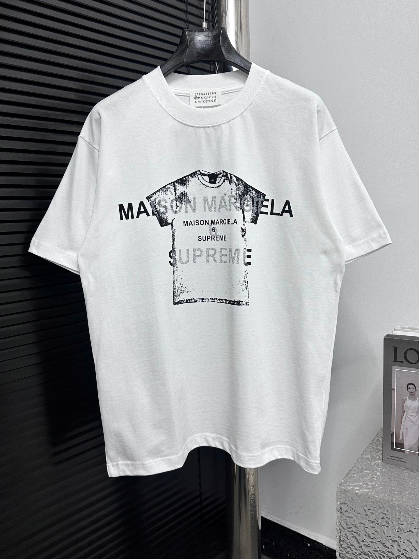 Maison Margiela T-shirt Short-sleeve Pattern Print on the Chest logo round Neck Short Sleeve25ss New pure cotton T Unisex T-Shirt OS Drop Shoulder Loose Fit Base Shirt Top T-Shirt Short Sleeve