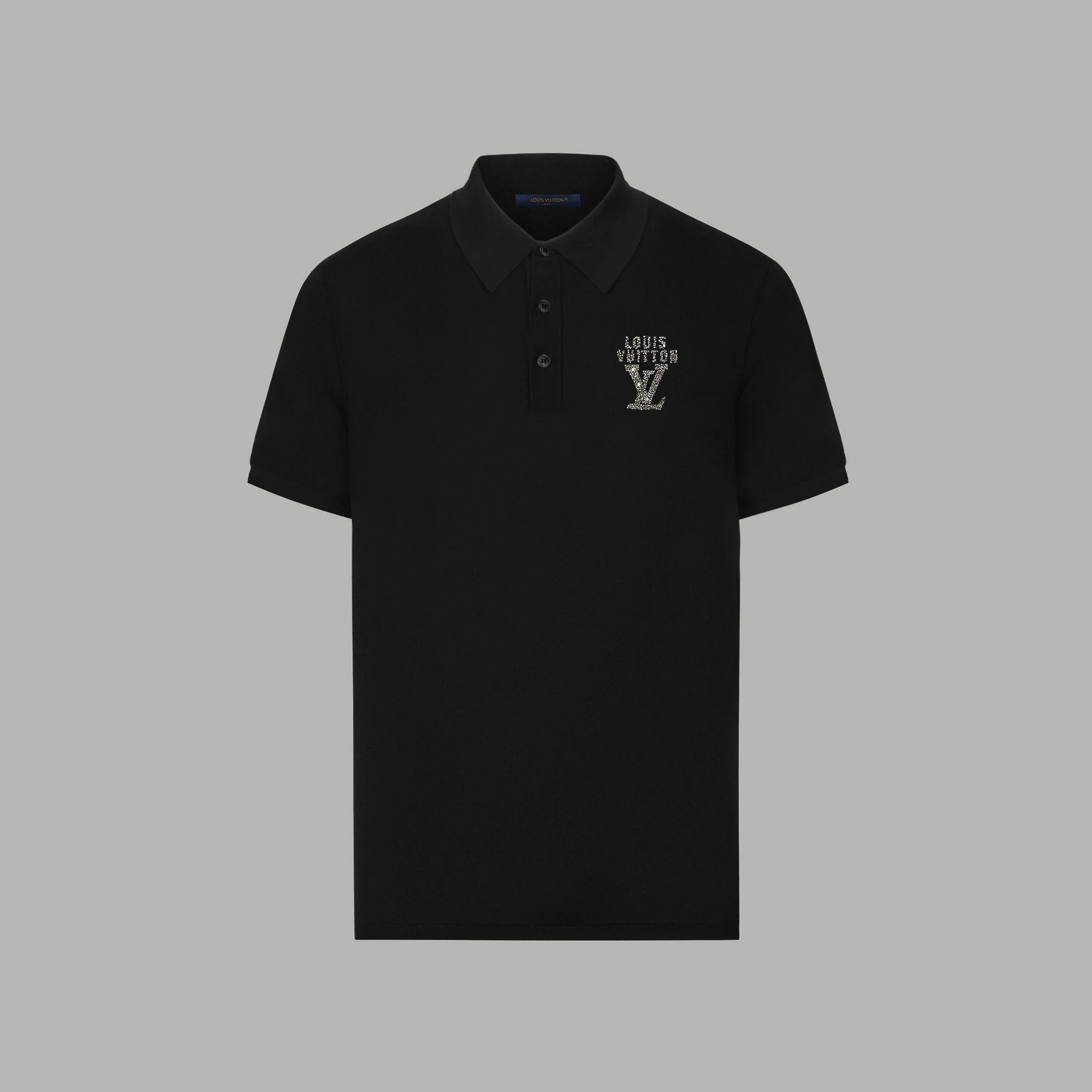 Louis Vuitton LV T-shirt Chest Letters logo Hot Drilling POLO Short Sleeve Turn-down Collar Shirt Unisex Summer Loose Fit T Business Commuter Short Sleeve Shirt Plus Size T-Shirt