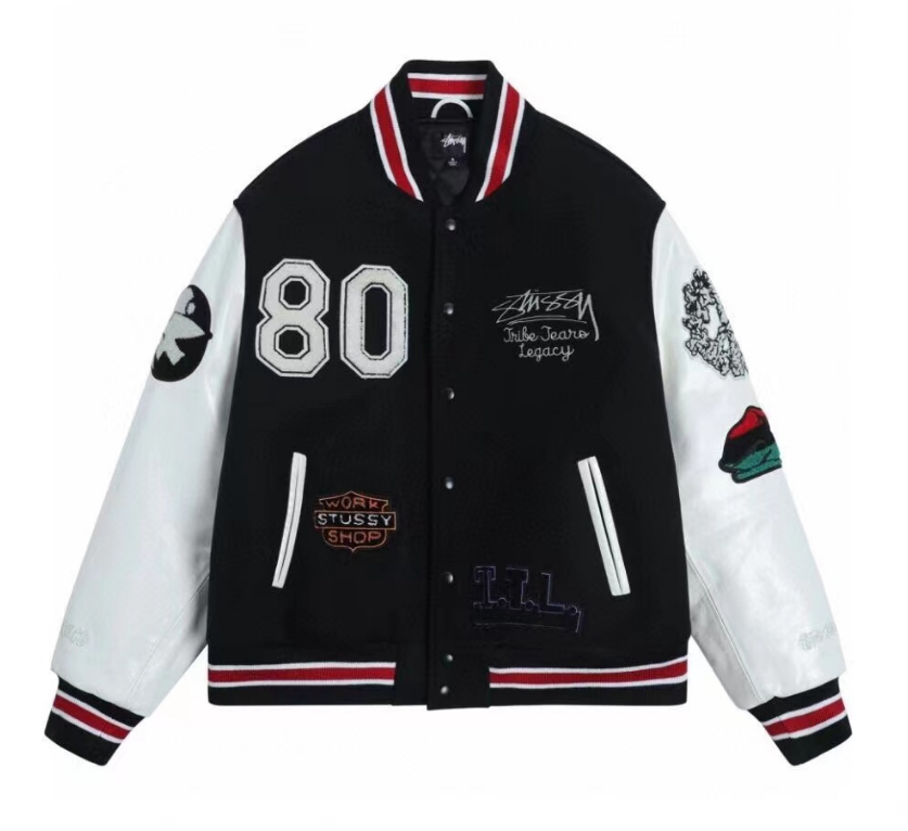 Stussy Jackets Coats 2024New Fashion Baseball Uniform-CY