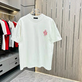 Chrome Hearts T-shirt Back Snake Embroidery logo round Neck Short Sleeve25ss New Pure Cotton Unisex Style T T-shirt OS Loose Fit Base Shirt Top Half Sleeve T-Shirt