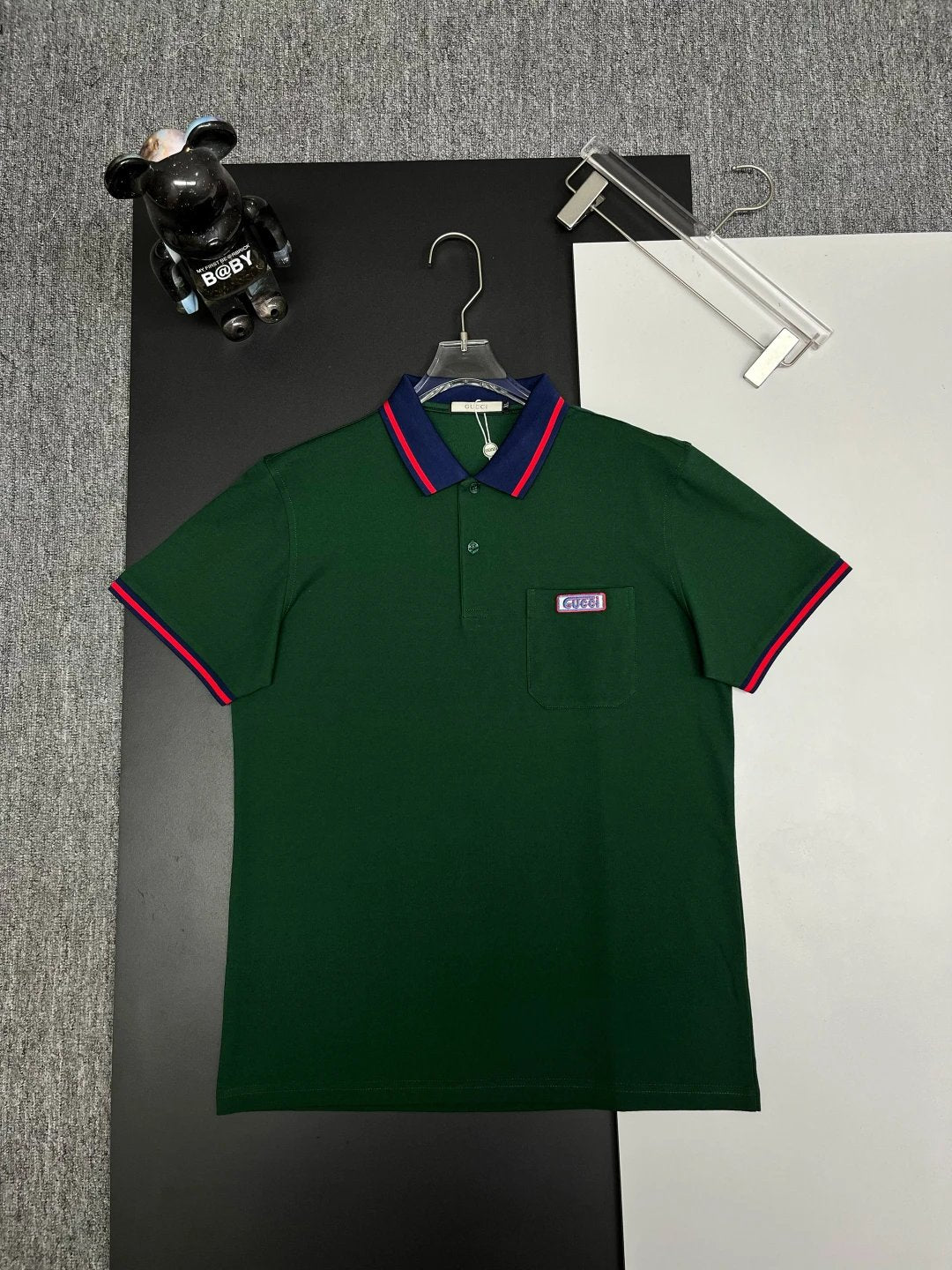 Gucci T-shirt Chest Pocket Letters logo Embroidery POLO Shirt Lapel Short Sleeve25ss New Unisex Summer Short Sleeve OS Loose T Business Half Sleeve Shirt Plus Size T-Shirt