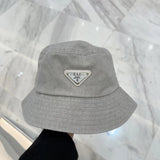 PRADA Hat Triangle mark logo Fisherman Hat Casual Sun Protection Face Covering UV Protection Outdoor Versatile Flat Top Bucket Hat