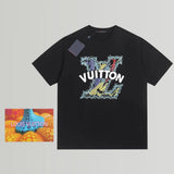 Louis Vuitton LV T-shirt Large Chest Line Letter Print logo round Neck Short Sleeve25ss New Pure Cotton Unisex Style T T-shirt OS Loose Fit Base Shirt Top Half Sleeve T-Shirt