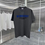 Burberry T-shirt Chest Letter Print logo round Neck Short Sleeve25ss New Pure Cotton Unisex Style T T-shirt OS Loose Fit Base Shirt Top Half Sleeve T-Shirt